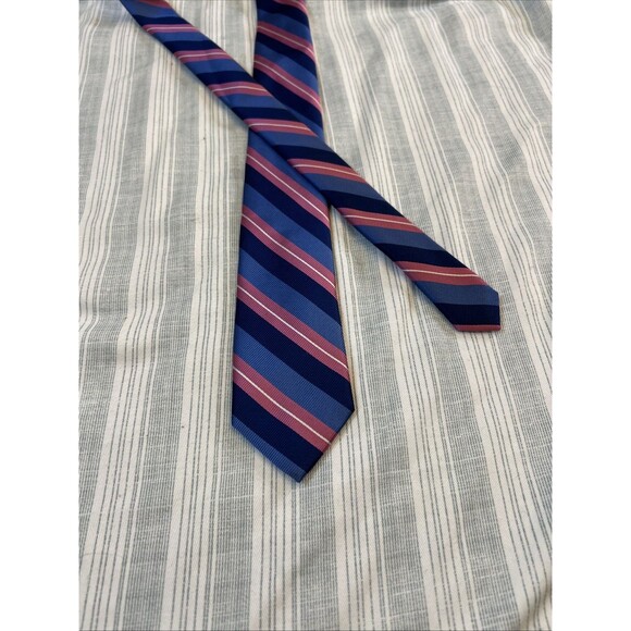 Wembley Tie Blue Pink 50L 2.5W necktie Skinny Tie L#0066 REPP TIE - Picture 1 of 8